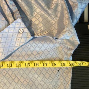 GET ME FREE! Foxcroft Subtle Sheen Fabric Button-Down 8 in Light Blue